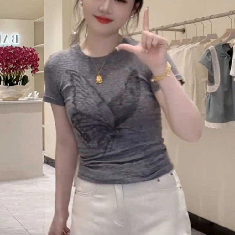 小众炸街高级感女装设计感短袖t恤女2025夏季新款独特漂亮上衣潮