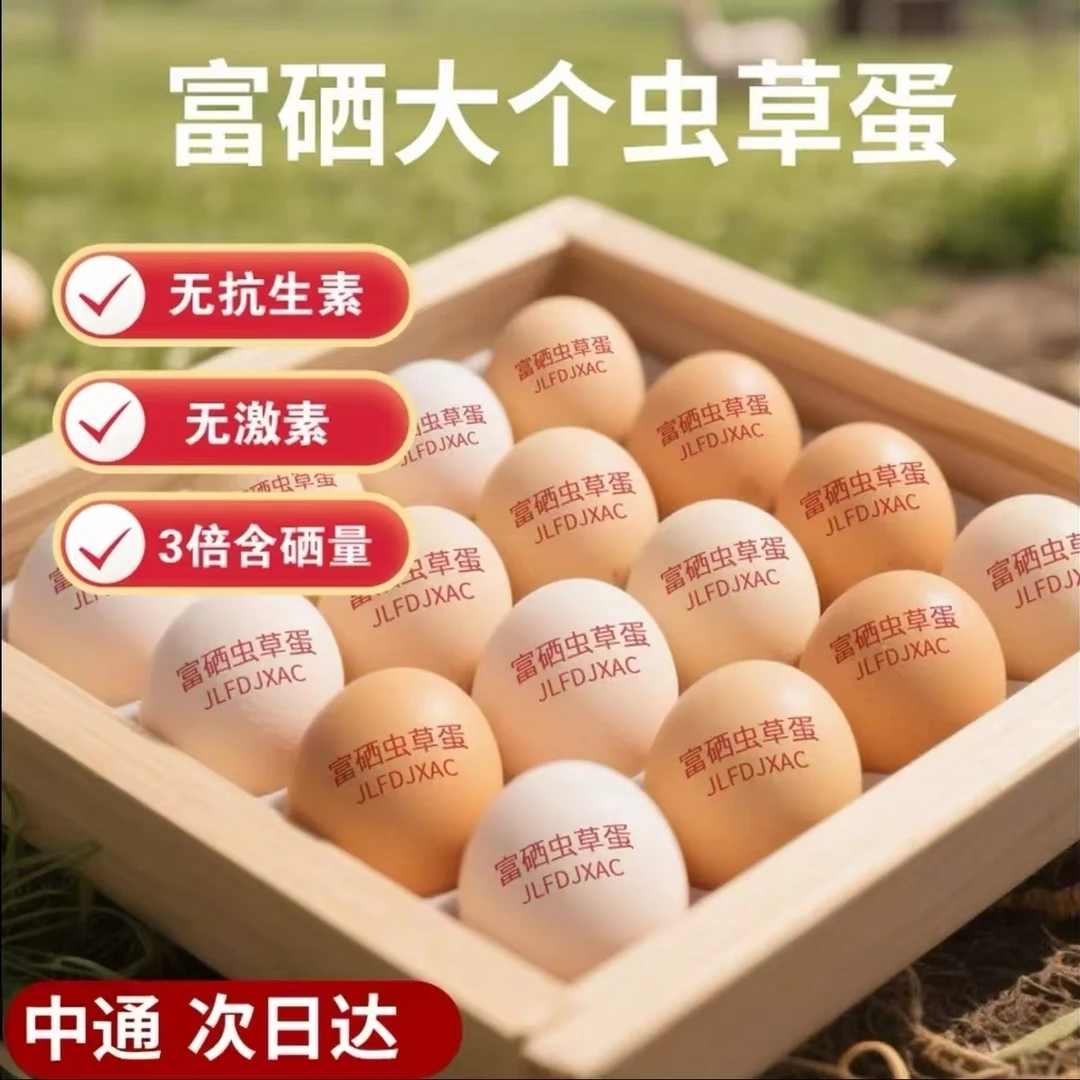 土鸡蛋无抗无激素富硒虫草蛋粗粮谷物鲜蛋 送礼