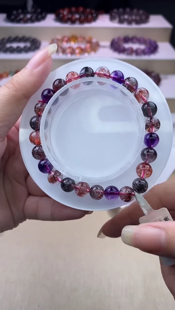 水晶手链未镶嵌黑加仑超七7m+