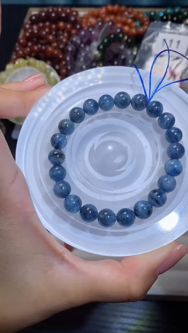 【闪购商品】水晶手串未镶嵌黑爆闪海蓝宝044