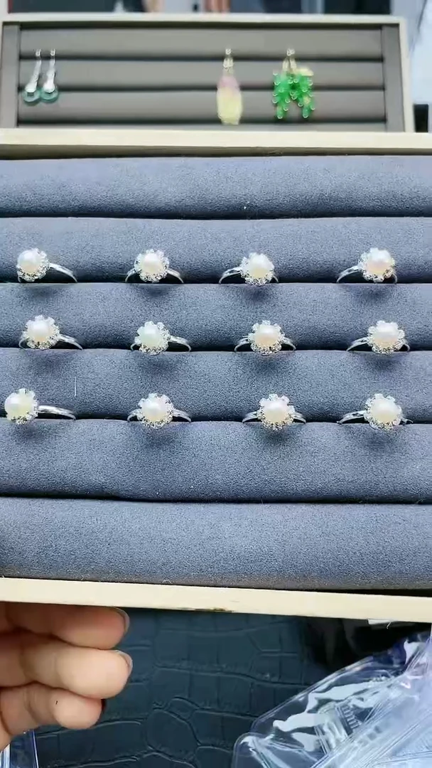 【闪购商品】淡水珍珠戒指银S925镶嵌淡水珍珠戒指
