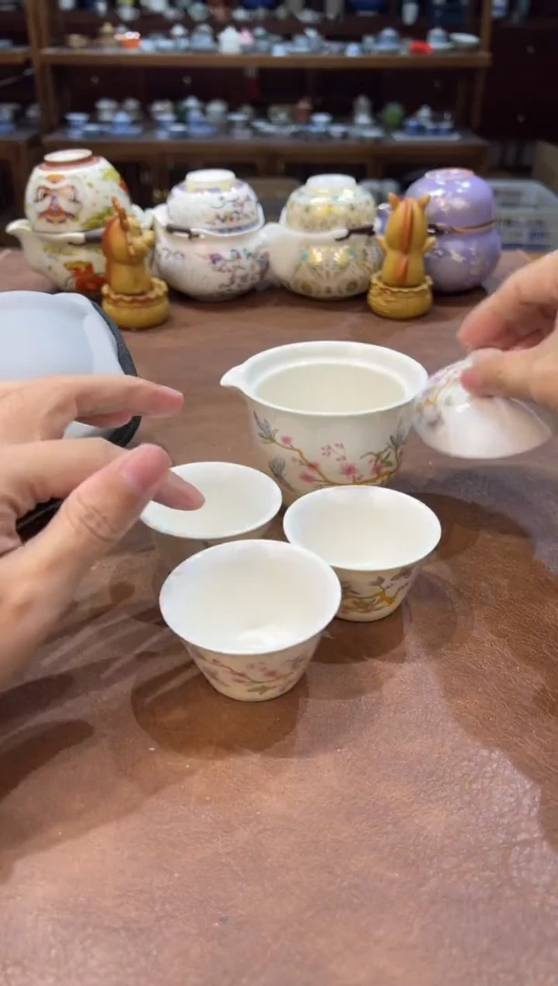 真的很便宜超好看会开片的旅行茶具