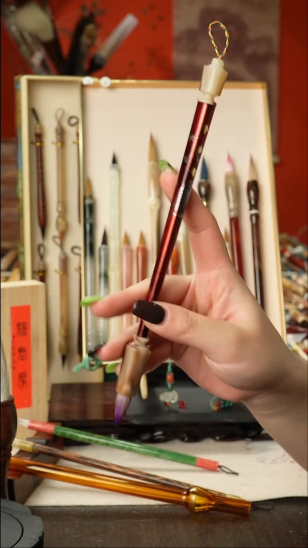 孤品高货毛笔链接 清水试笔 蘸墨不退