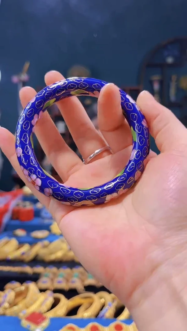 【闪购商品】非遗绝技 景泰蓝公主镯 宝蓝