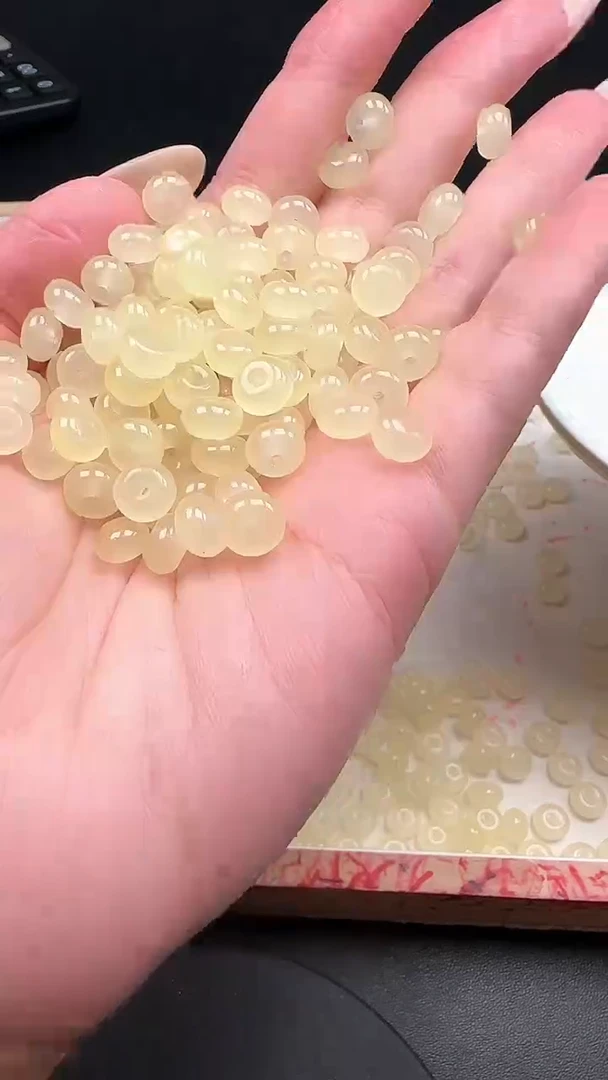 未镶嵌和田玉珠宝半成品蜂蜜水N419卡5*8MM15颗