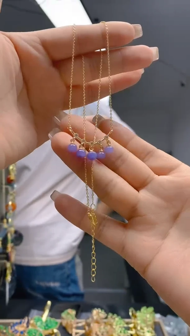 【闪购商品】翡翠耳饰合金200翡翠锁骨链