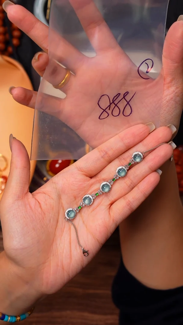 银S925镶嵌手链翡翠捕*～见山文玩珠宝回血