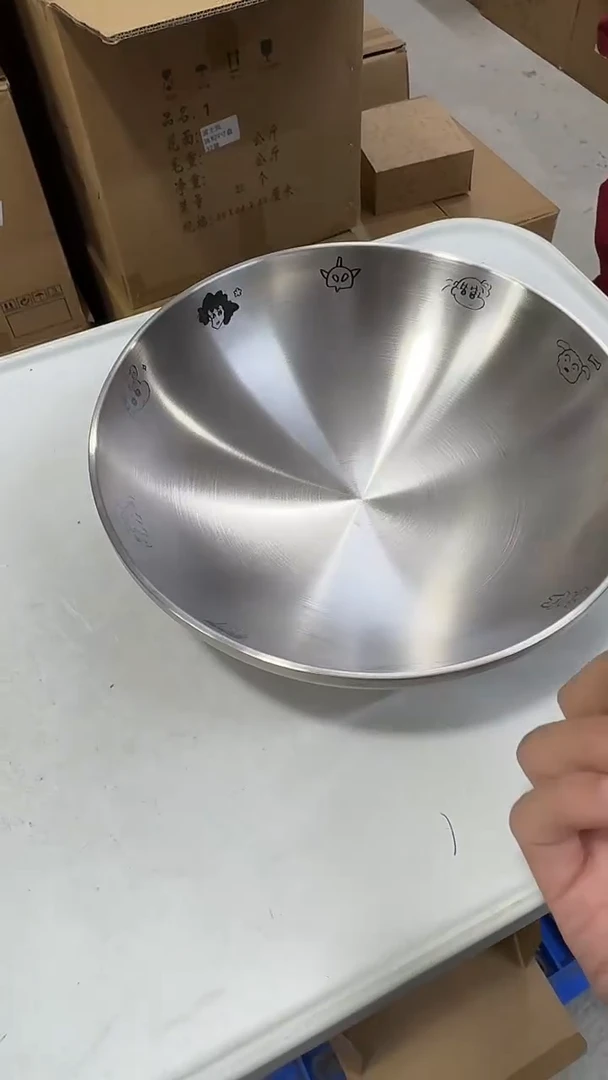 瓷片22cm不锈钢双层面碗（新）