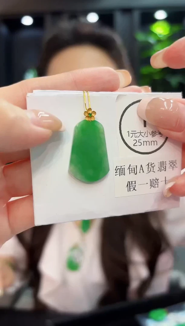 颈饰18K金镶嵌翡翠 缅料A货/支持复检/一件