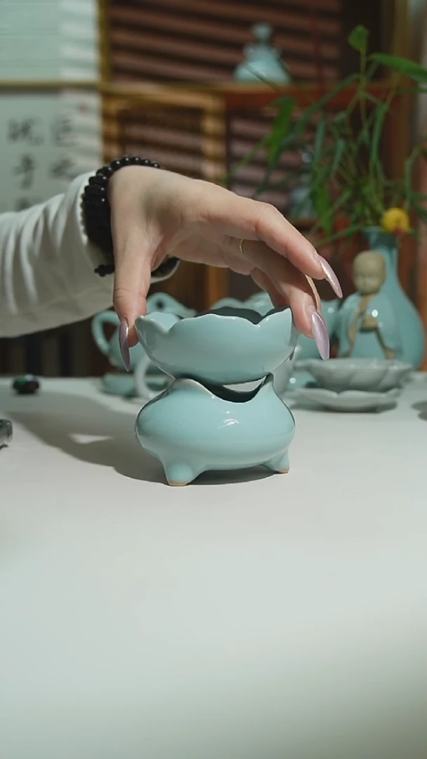 珑匠天青莲花茶滤二级安全包装