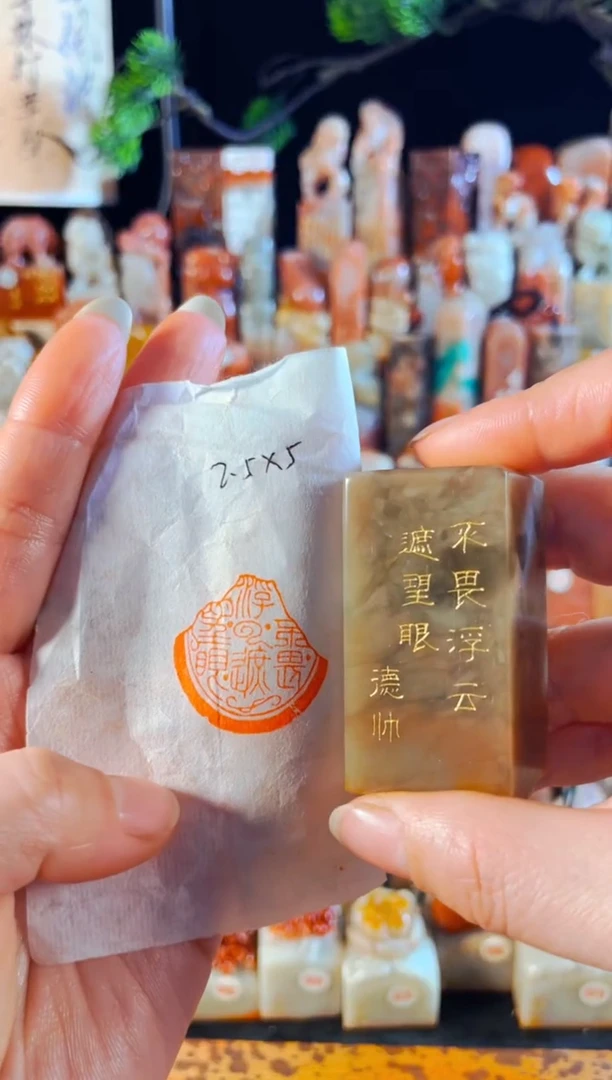 巴林石印石若手工篆刻《不畏浮云遮望眼》