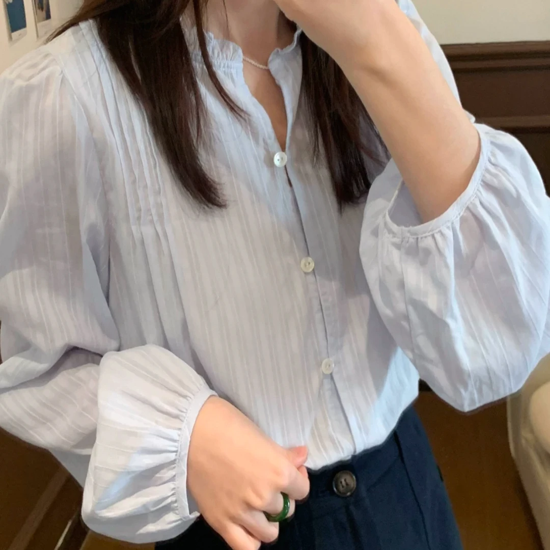 高级感衬衫女2025新款春夏法式时尚复古气质通勤休闲薄款衬衣