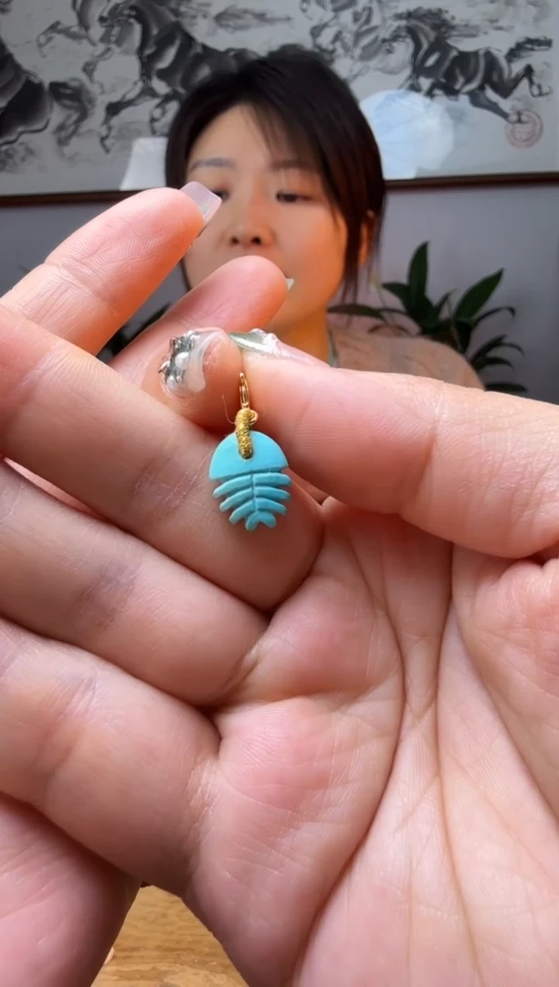 【闪购商品】绿松石提溜银S925镶嵌时尚百搭A1554