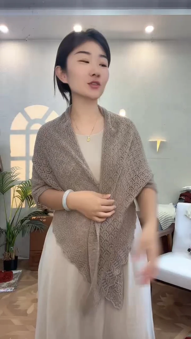 驼色披肩100%山羊绒