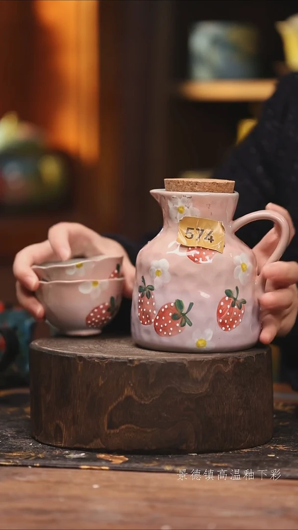 陶瓷景德镇高温釉下手绘陶瓷@L574@