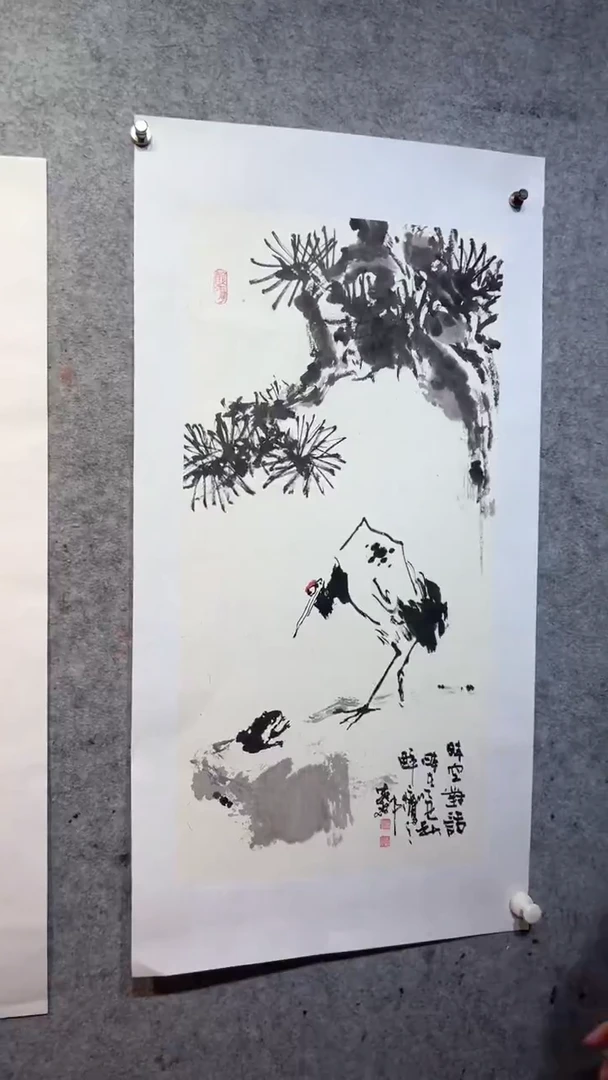 国画曹***景张自学水墨国画1
