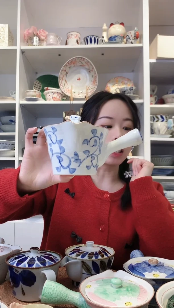 陶瓷兔子唐草急须壶