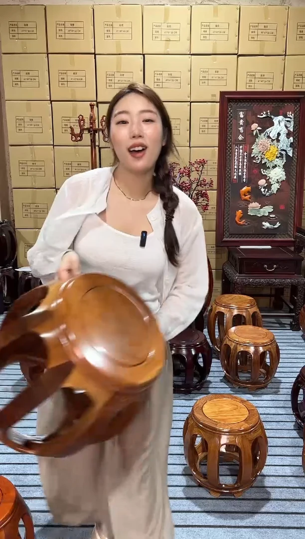 花梨木亚花梨原木色大号鼓凳四张