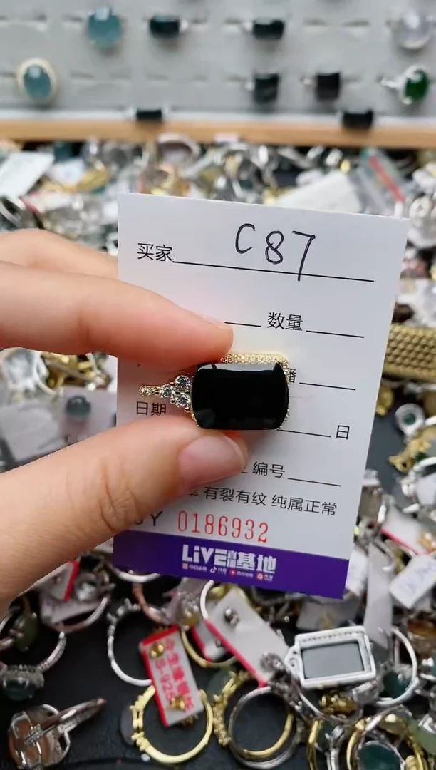 翡翠戒指银S925镶嵌.