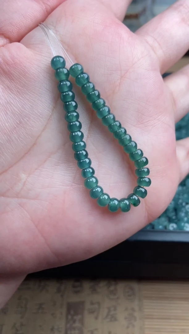 【闪购商品】翡翠手链未镶嵌算盘珠深色