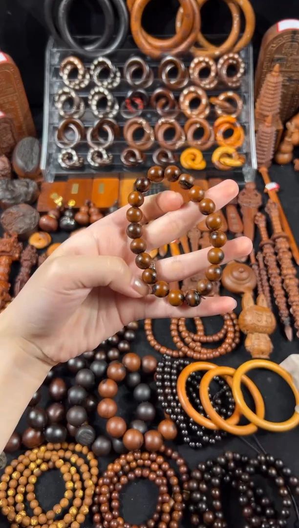 木雷枣老料 1.0 圆珠 雷裂手串