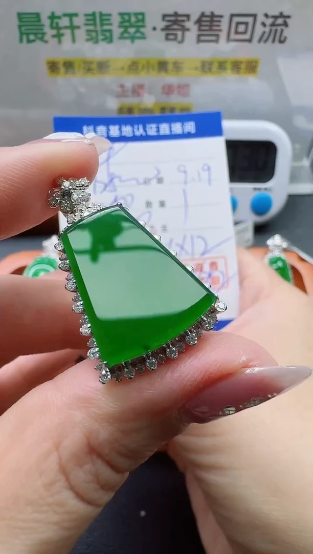 颈饰18K金镶嵌翡翠ꉂ****?寄售回流，24小时鉴赏期