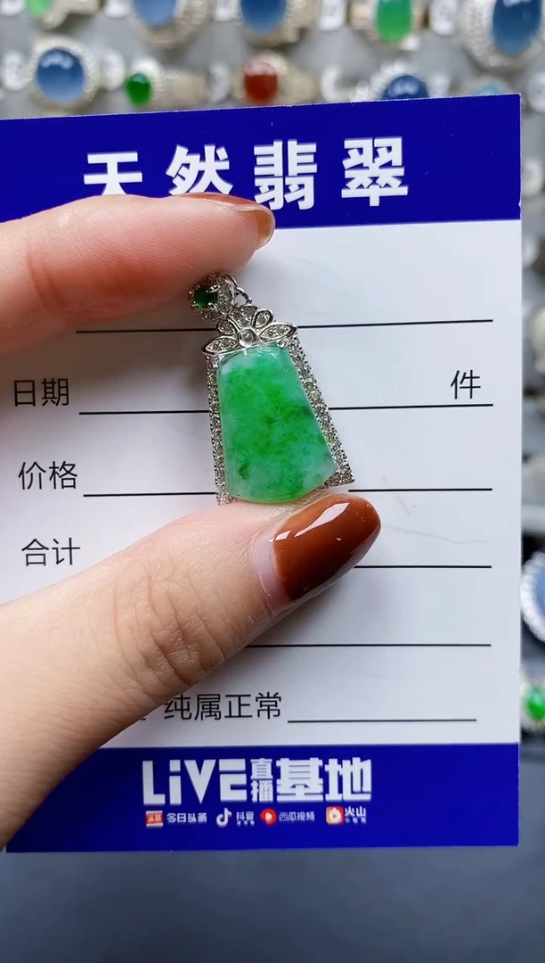 翡翠银S925镶嵌颈饰229