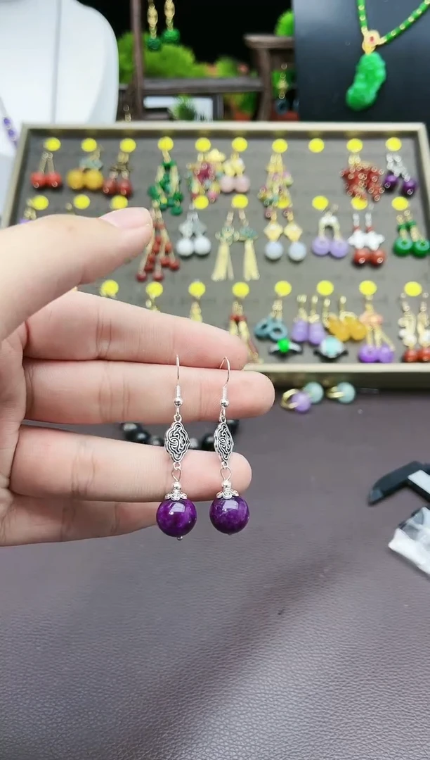 【闪购商品】玛瑙/玉髓耳钉银S925镶嵌202000