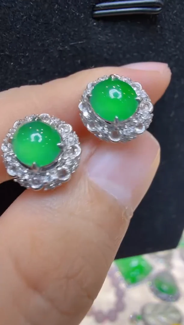 18K金镶嵌翡翠耳饰多样性团购发一件