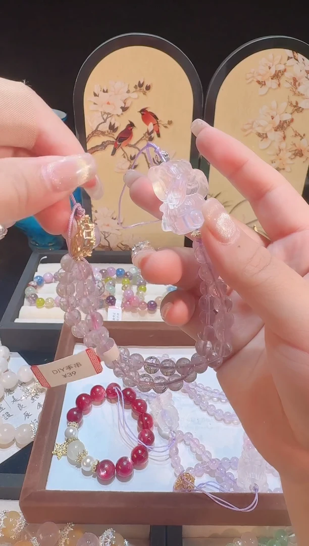 烟晶手链银S925镶嵌手串