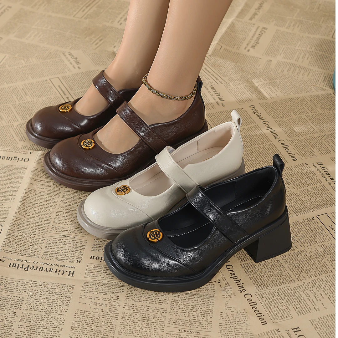 单鞋女2025春季新款配裙子超火小皮鞋春款春鞋高跟玛丽珍女鞋