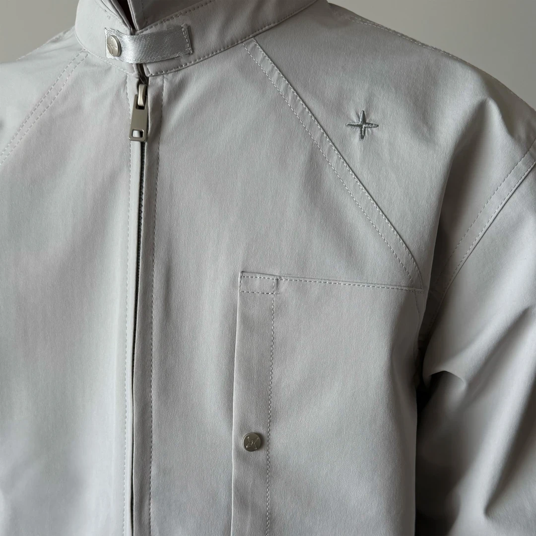 「北极星系列」纯色男女同款刺绣三防秋冬立领休闲夹克外套