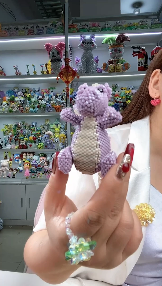 玻璃1543古董珠2.5恐龙材料包1套紫色