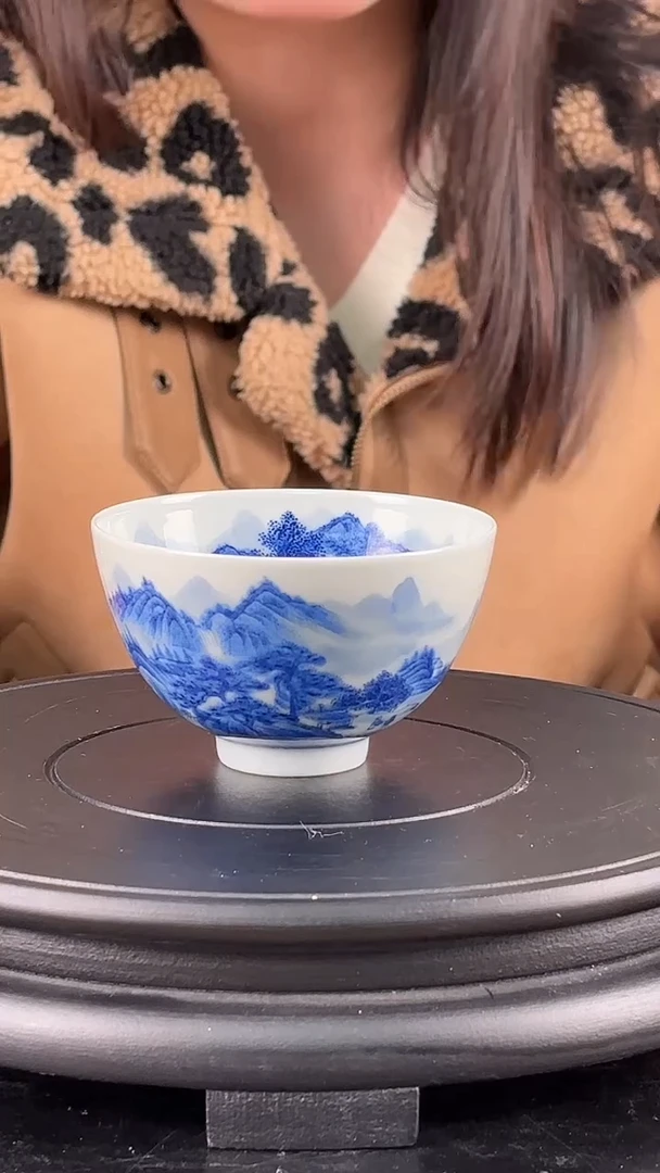 杯子陶瓷瑞林珍藏山水内外绘单杯