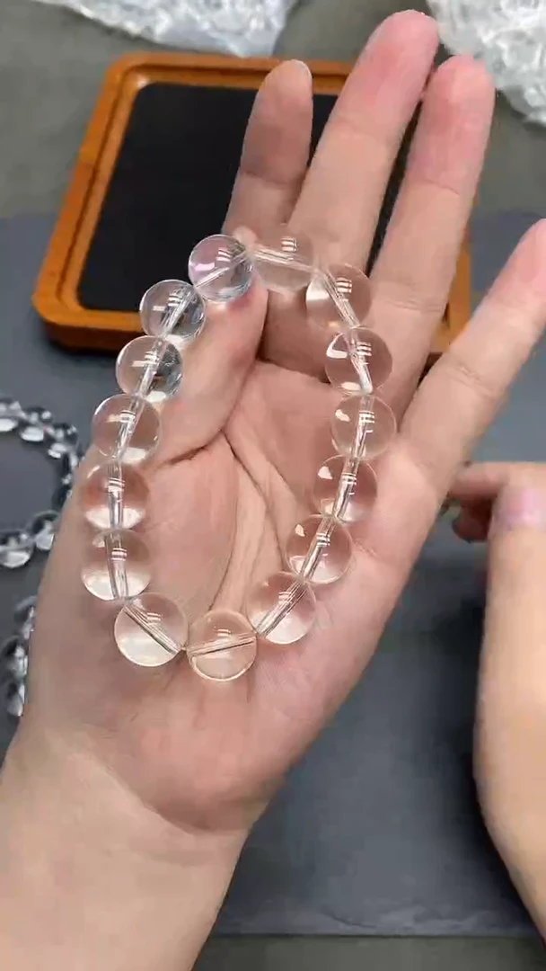 水晶手链未镶嵌白水晶14mm单圈