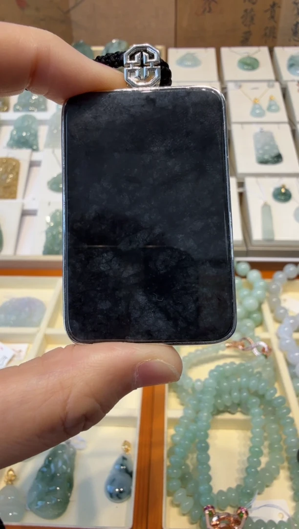 翡翠挂件银S925镶嵌A货翡翠多样性孤品