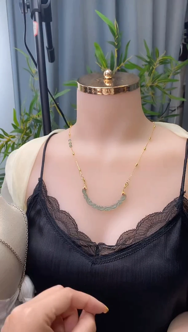 翡翠银S925镶嵌颈饰净货12659