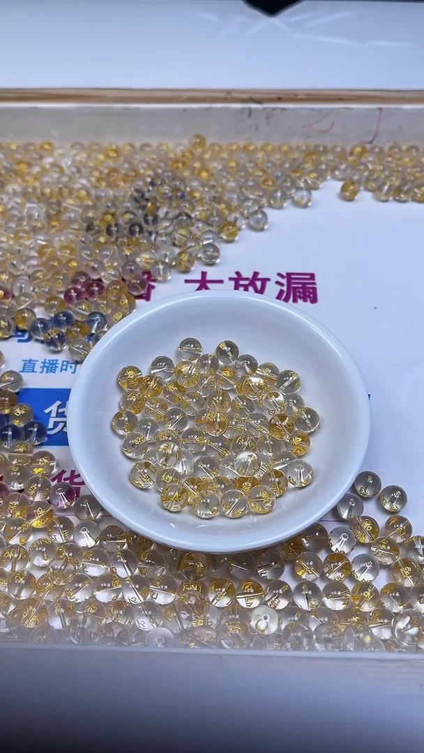 未镶嵌珠宝半成品水晶E524 白水晶六字真言8mm10个9.9元