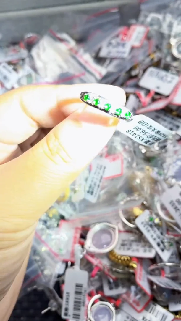 翡翠戒指银S925镶嵌9999---3