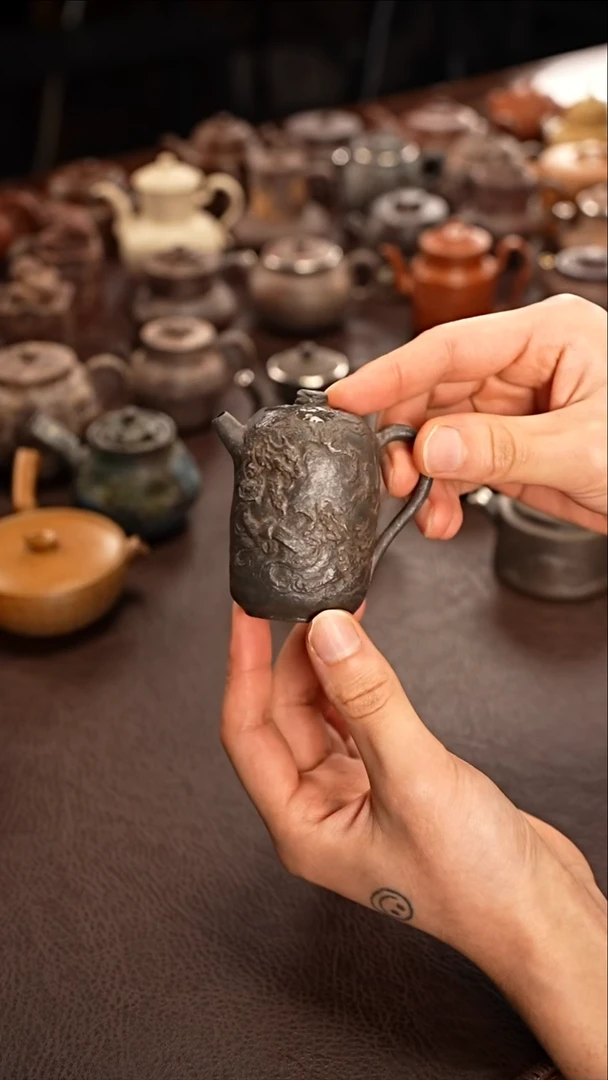 茶壶紫砂望柱麒麟壶 90cc 全手制