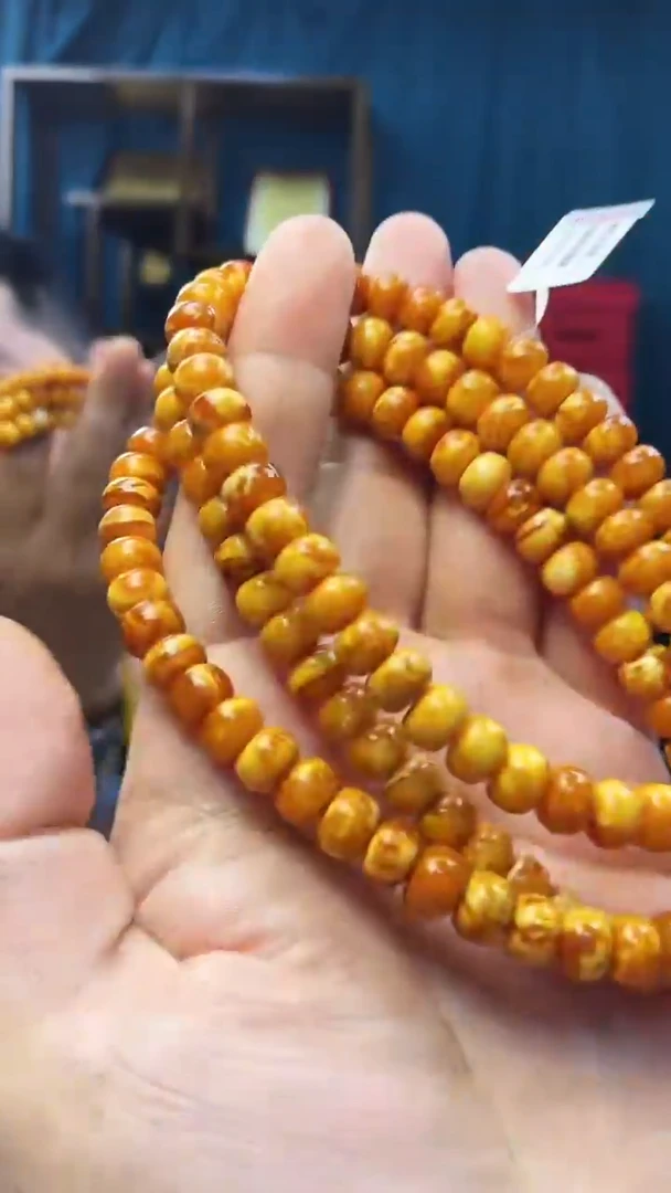 琥珀颈饰未镶嵌蜜蜡老型佛珠