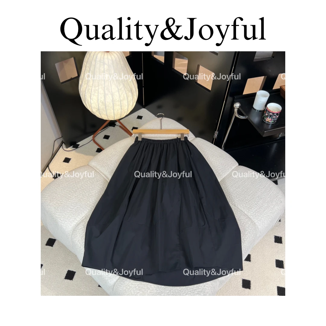 【花苞半裙】2025年春夏款松紧腰纯色显瘦遮肉显瘦纯色简约半裙