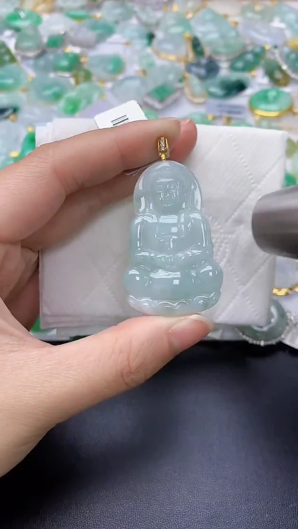 颈饰银S925镀金镶嵌翡翠天然缅甸A货百元以上9元证书费自理