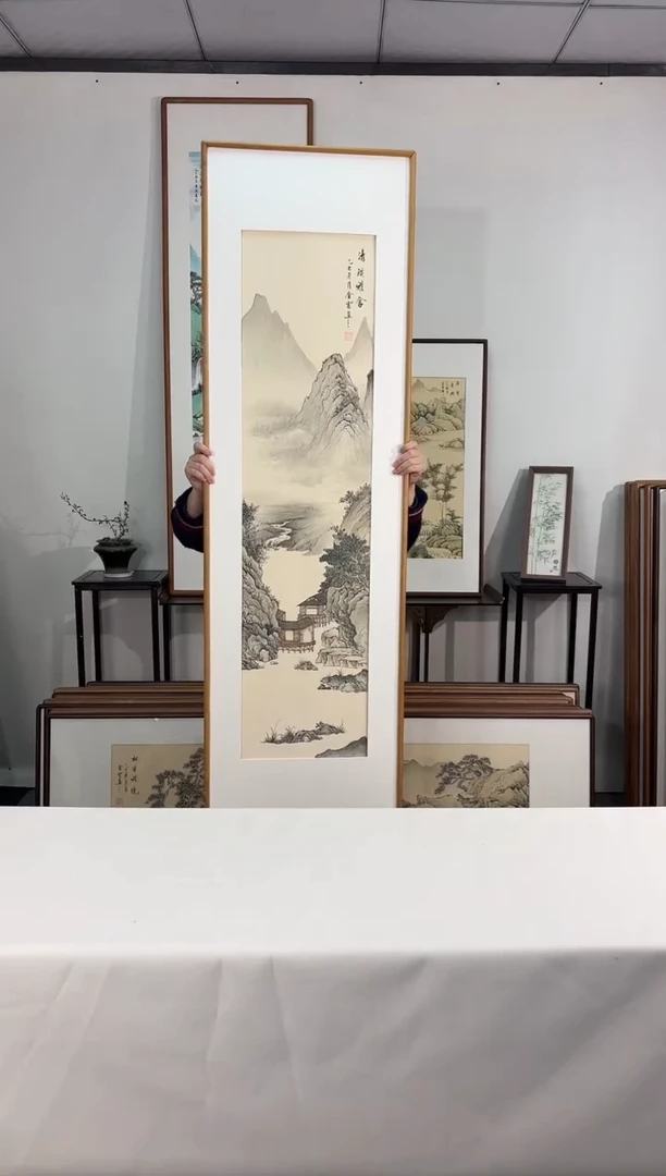 国画手绘*清溪雅舍*52*172cm