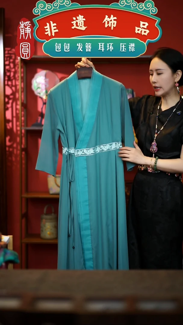 织绣（非遗手工旗袍 L）3834