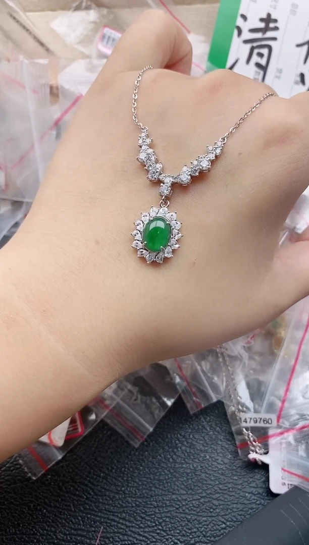 翡翠戒指银S925镶嵌11111