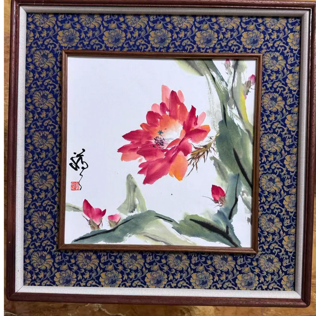 21花开富贵牡丹花自贴画客厅玄关国风竖版现代装饰