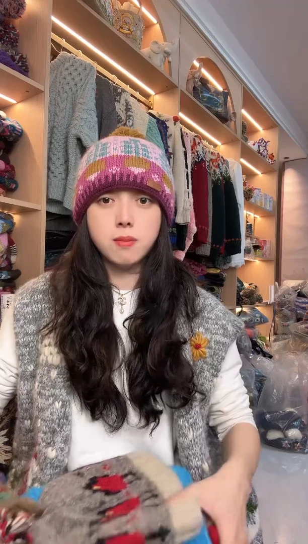 纯棉美利奴粉色萝卜单球帽