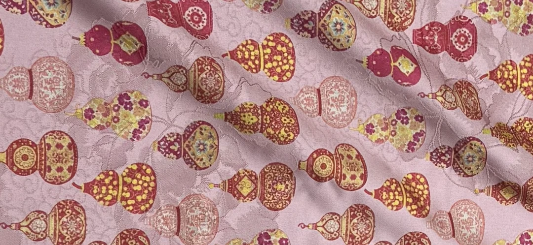 【云蝉粉葫芦】醋酸缎，花萝香云纱面料（不支持7天无理由）