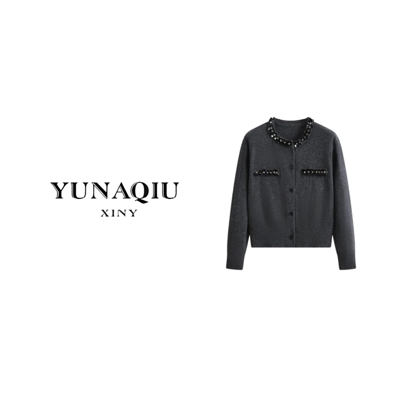 YUNAQIU-毛针织衫常规开衫款轻熟风-9596